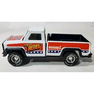 Buddy L Pickup Truck Kids OS White Good Vintage Rebel Pressed Steel Die Cast